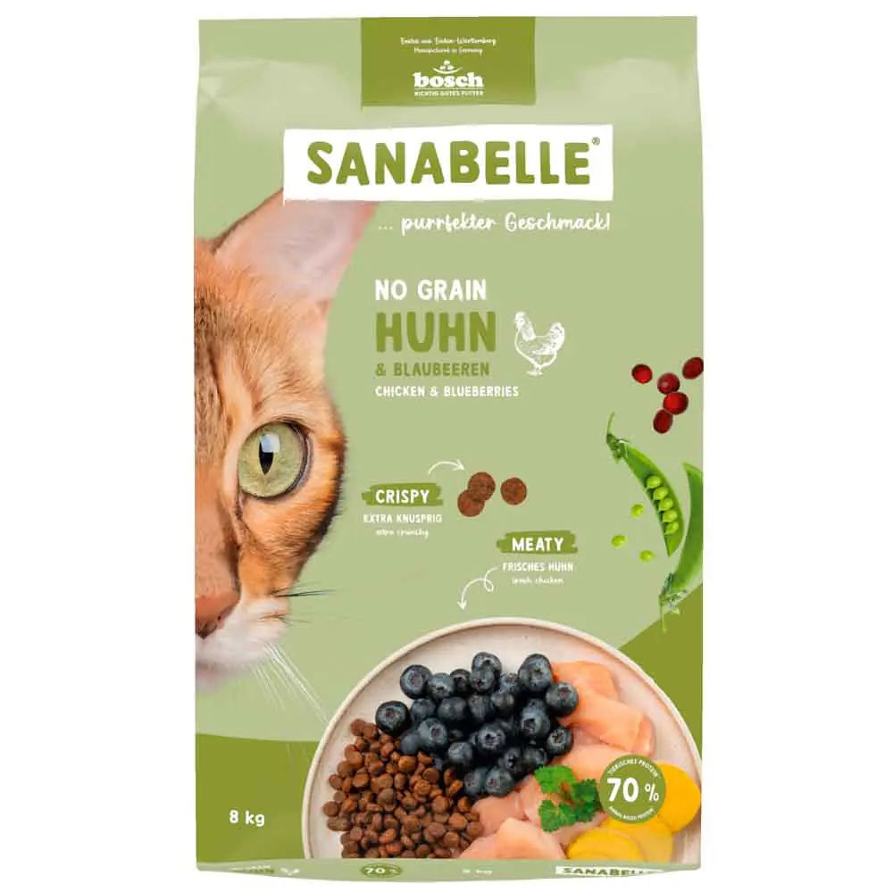 Sanabelle No Grain Tavuklu ve Yaban Mersinli Kedi Maması 8 Kg