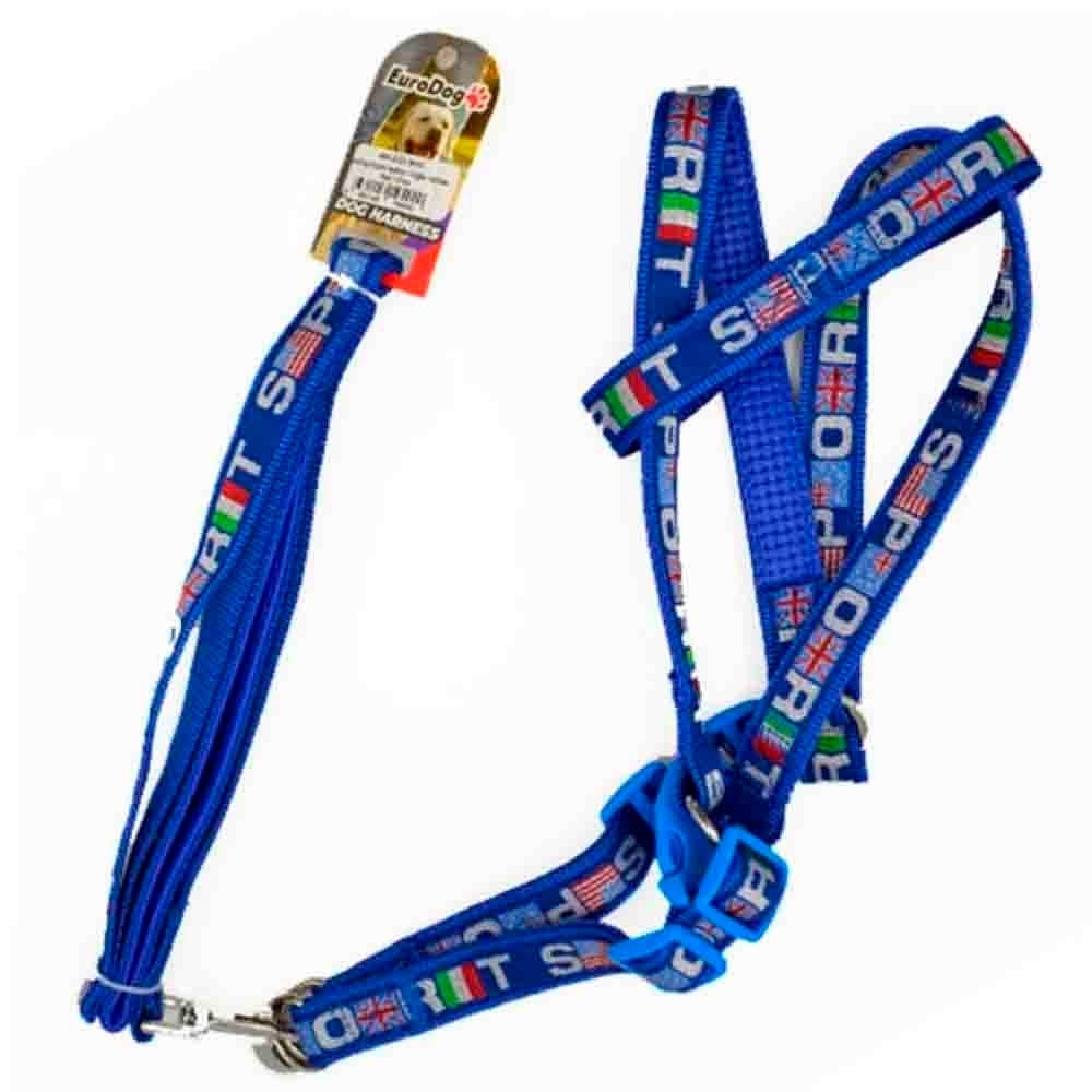 Eurodog Köpek Uzatma Tasması+Göğüs Tasması 120 Cm Mavi