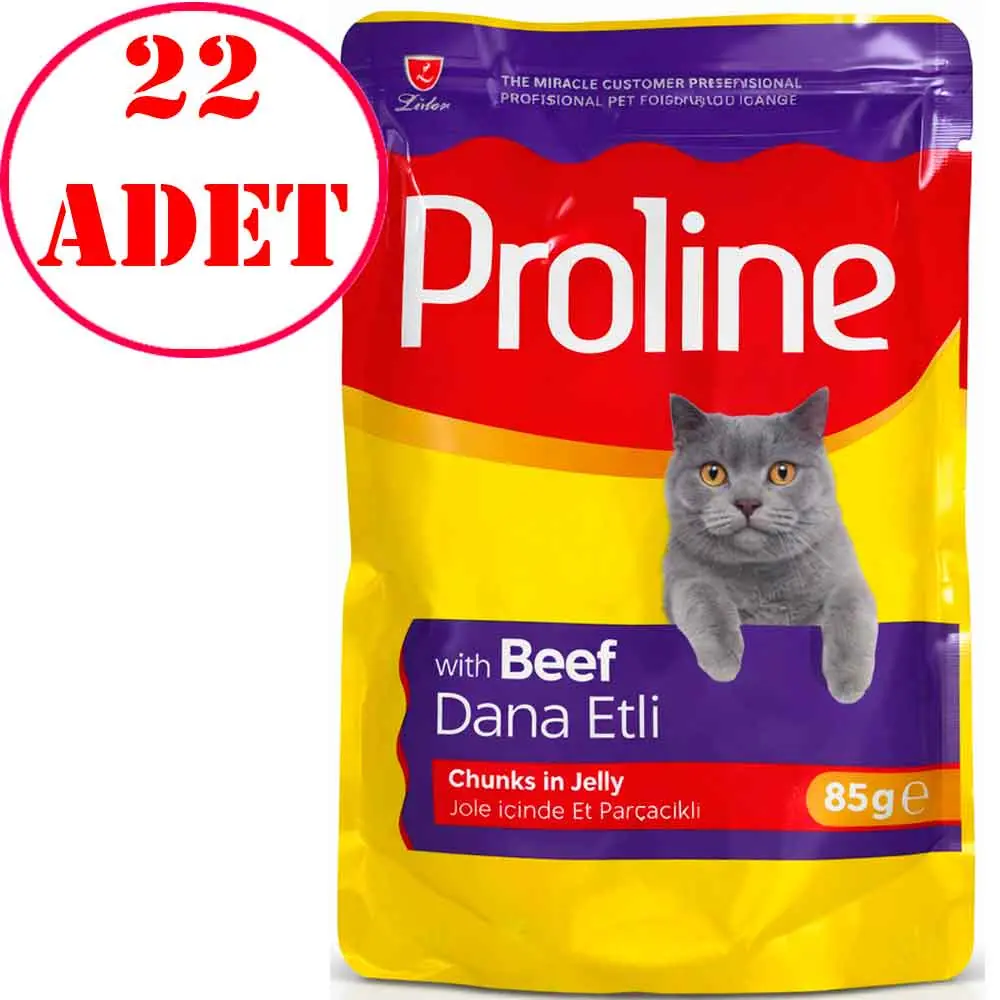Proline Kedi Konservesi Dana Etli Jelly İçinde Parçacıklı 85 Gr 22 AD