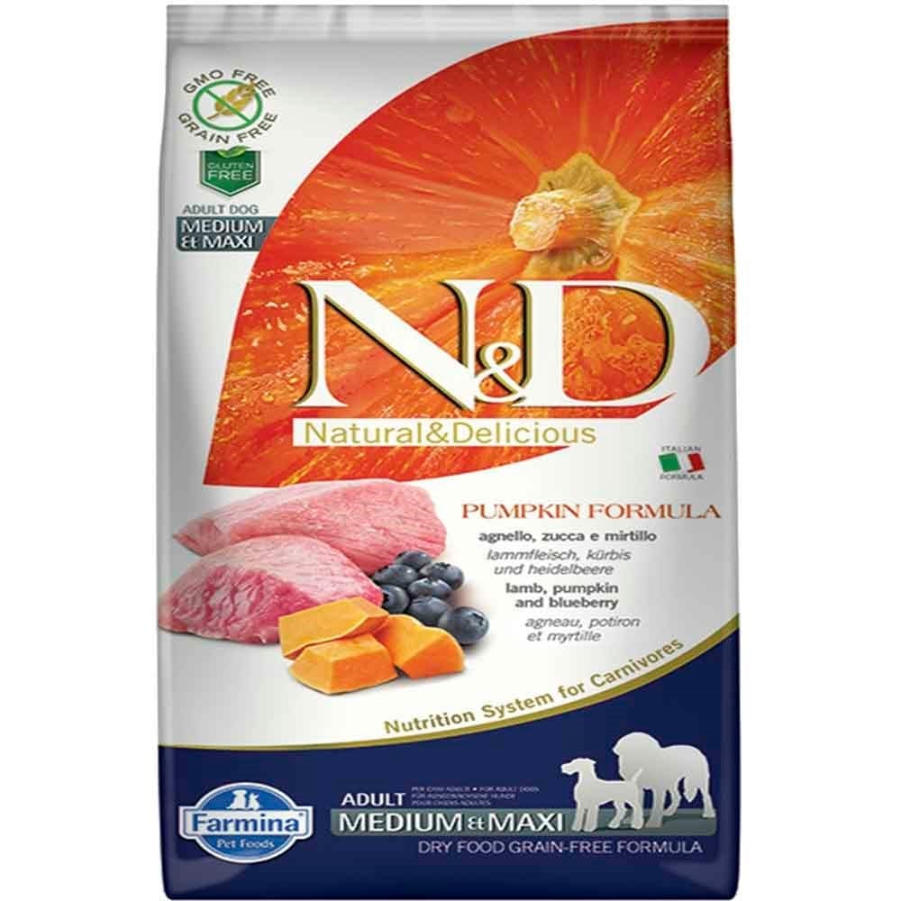 ND Balkabaklı Kuzu Etli Medium Maxi Tahılsız Köpek Maması 12 Kg