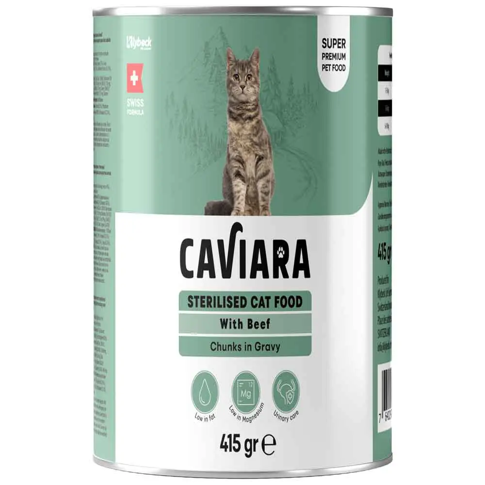 Caviara Kısır Kedi Konservesi Sos İçinde Et Parçacıklı Dana Etli 415 Gr
