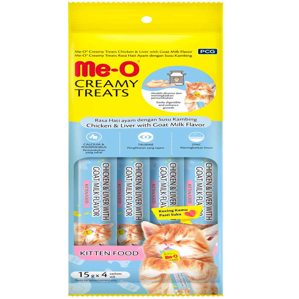 Meo Yavru Kedi Ödülü Tavuklu Ciğerli ve Keçi Sütlü 4x15 gr