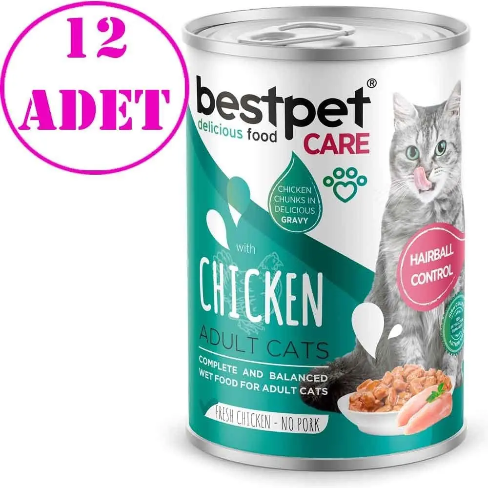 Best Pet Kedi Konservesi Tavuklu Hairball 400 Gr 12 AD