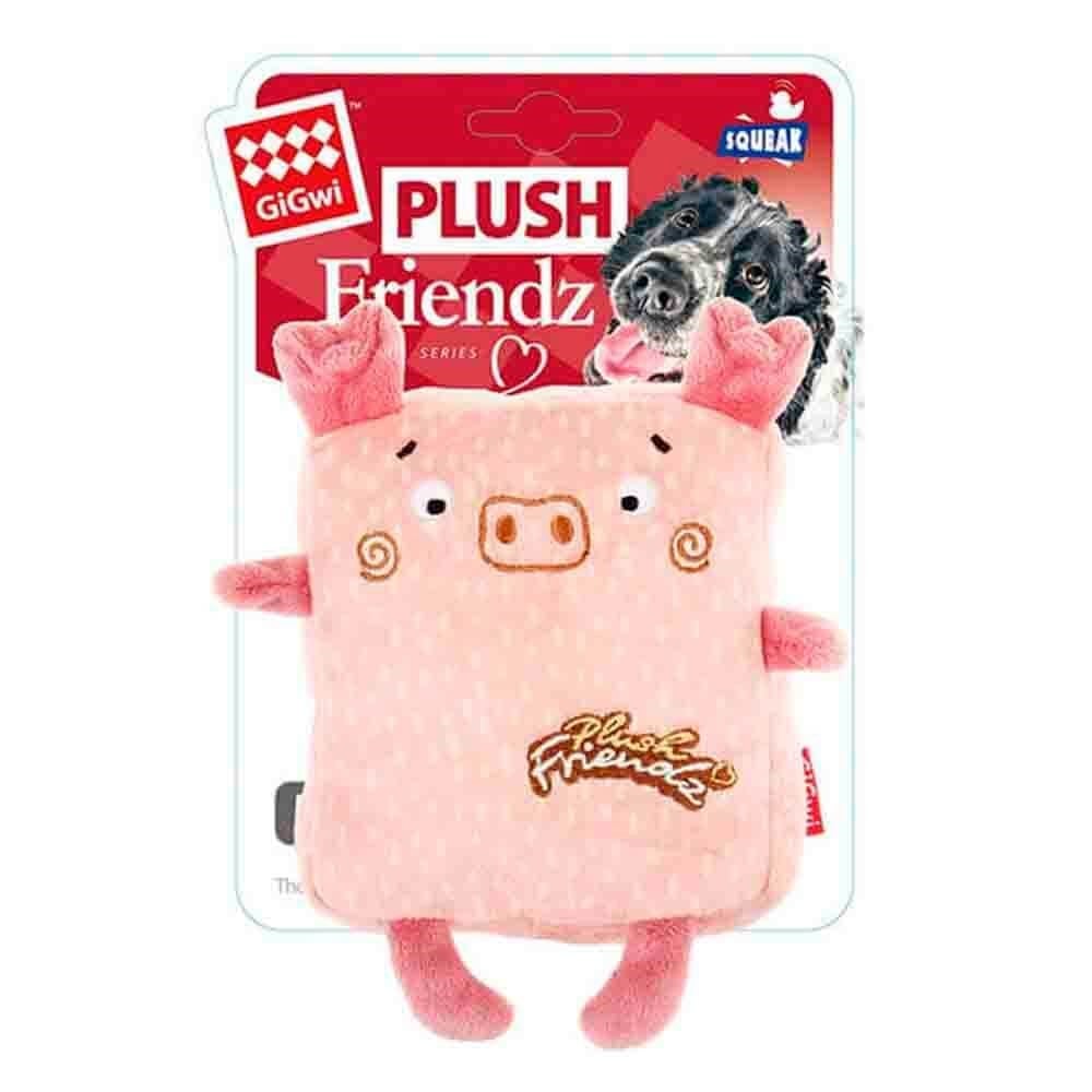 GiGwi Plush Friendz Kare Domuz Peluş Köpek Oyuncağı Sesli
