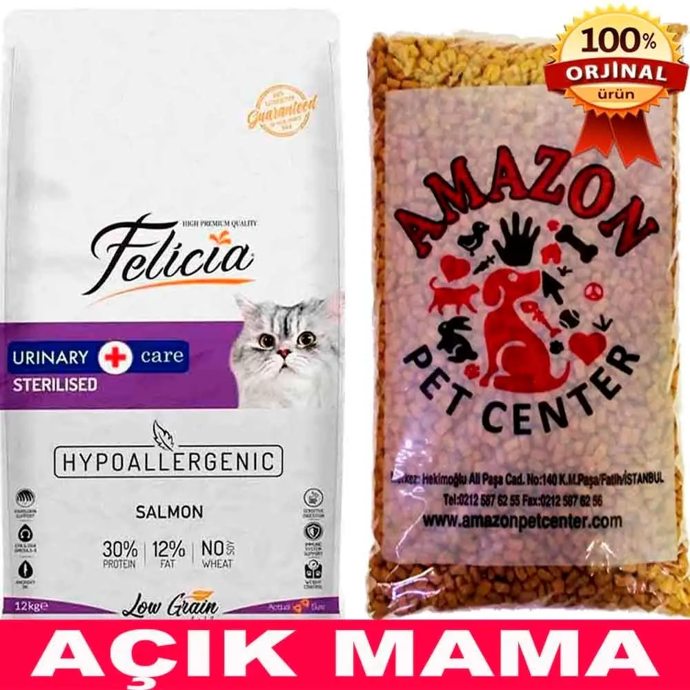 Felicia Düşük Tahıllı Sterilised Somonlu Kedi Maması Açık 1 Kg