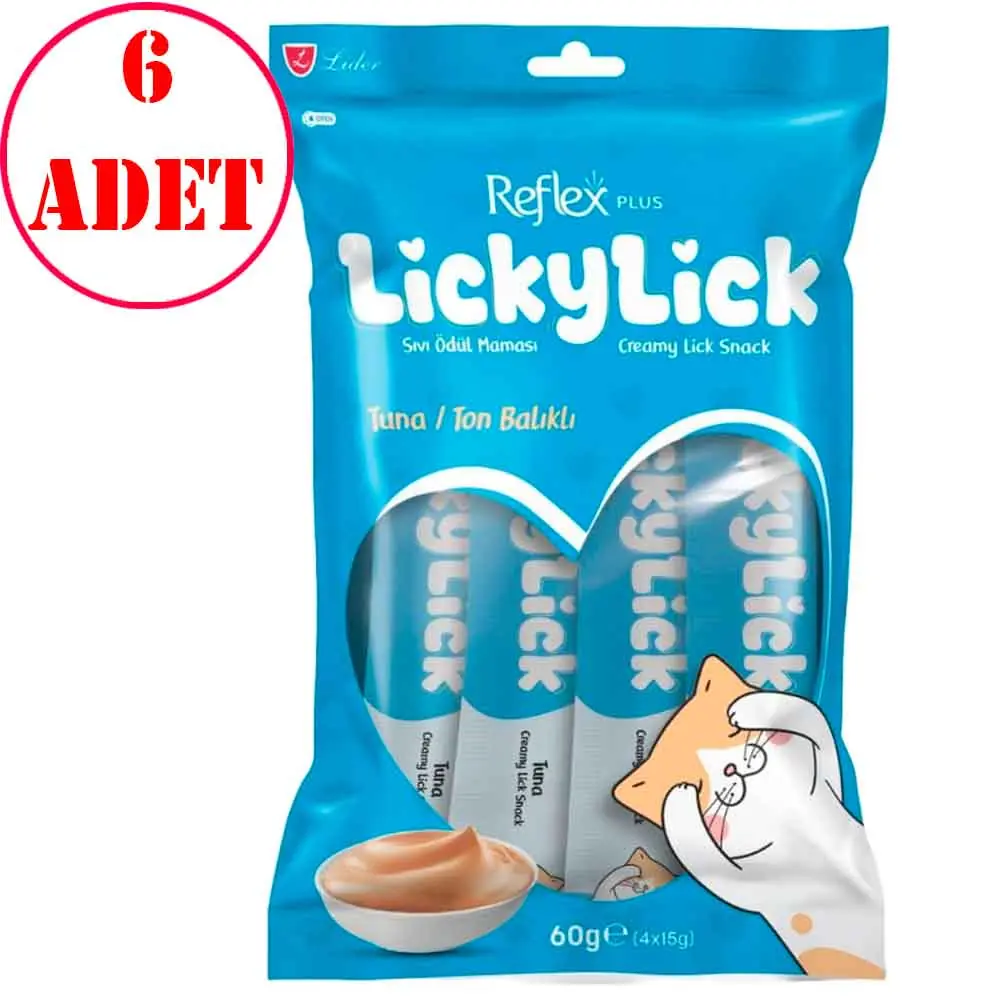 Reflex Plus Lickylick Ton Balıklı Kedi Sıvı Ödül Maması 4x15 Gr 6 Ad
