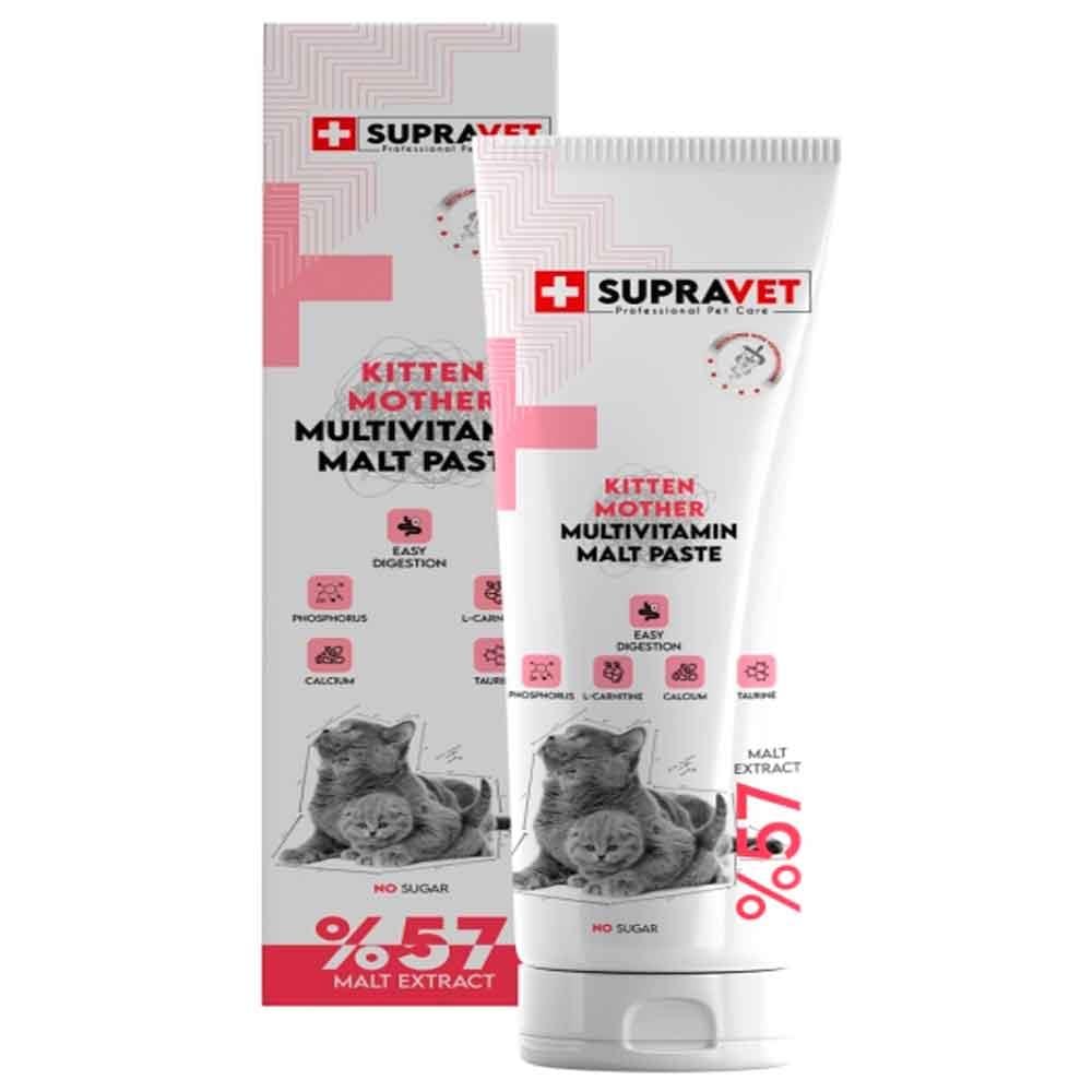 Supravet Yavru Kediler için Kalsiyum ve Taurinli Multi Vitamin Kedi Macunu 100 Gr