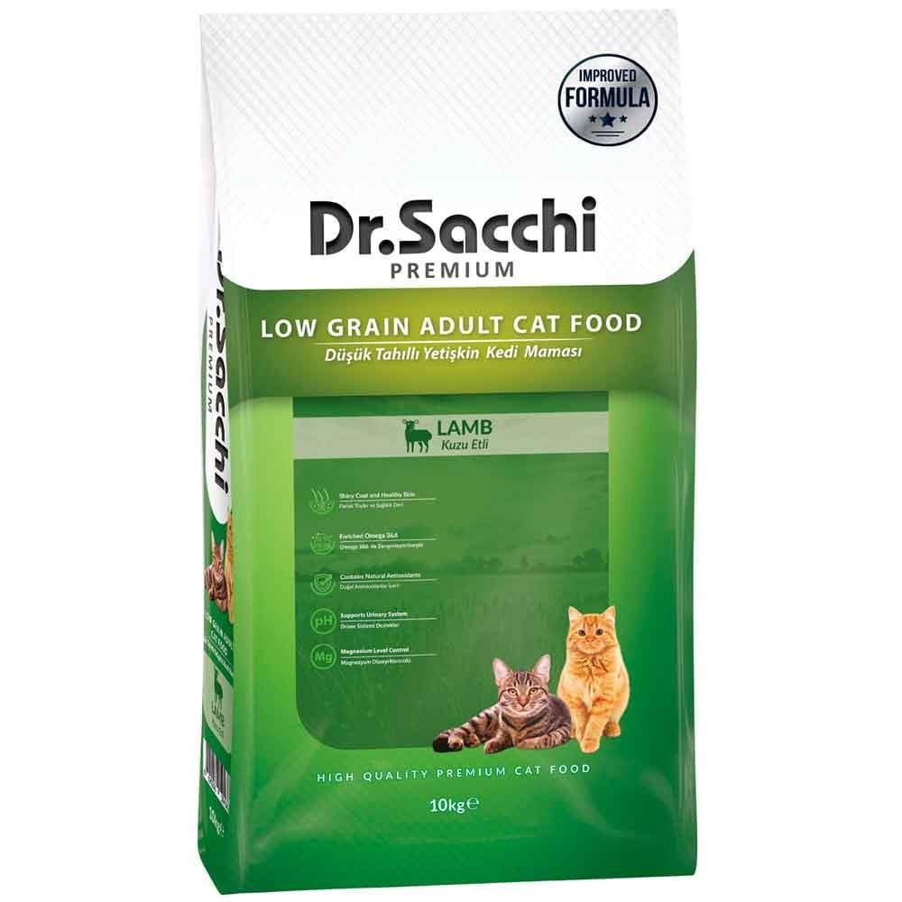 Dr Sacchi Kedi Maması Düşük Tahıllı Kuzu Etli Yetişkin 10 Kg