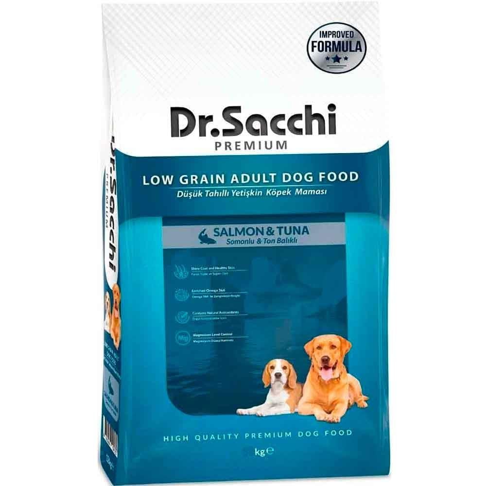 Dr. Sacchi Köpek Maması Düşük Tahıllı Somonlu ve Ton Balıklı 1,5 Kg