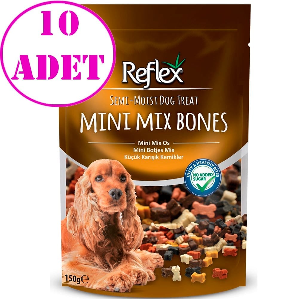 Reflex Mini Mix Bones Küçük Karışık Kemikler Yumuşak Köpek Ödülü 150gr 10 AD
