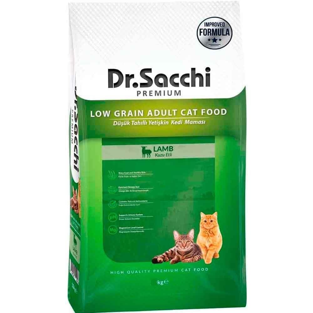 Dr. Sacchi Kedi Maması Düşük Tahıllı Kuzu Etli 1 Kg