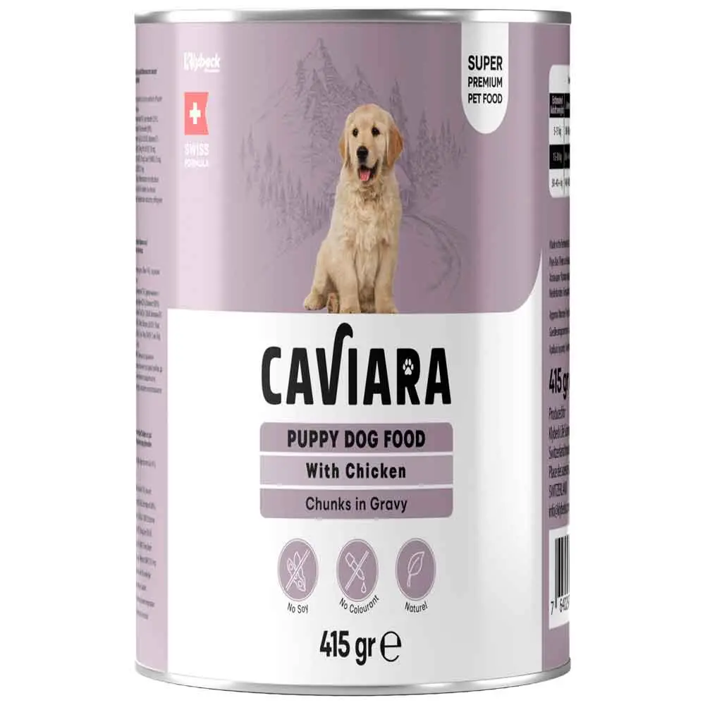 Caviara Yavru Köpek Konservesi Sos İçinde Et Parçacıklı Tavuklu 415 Gr