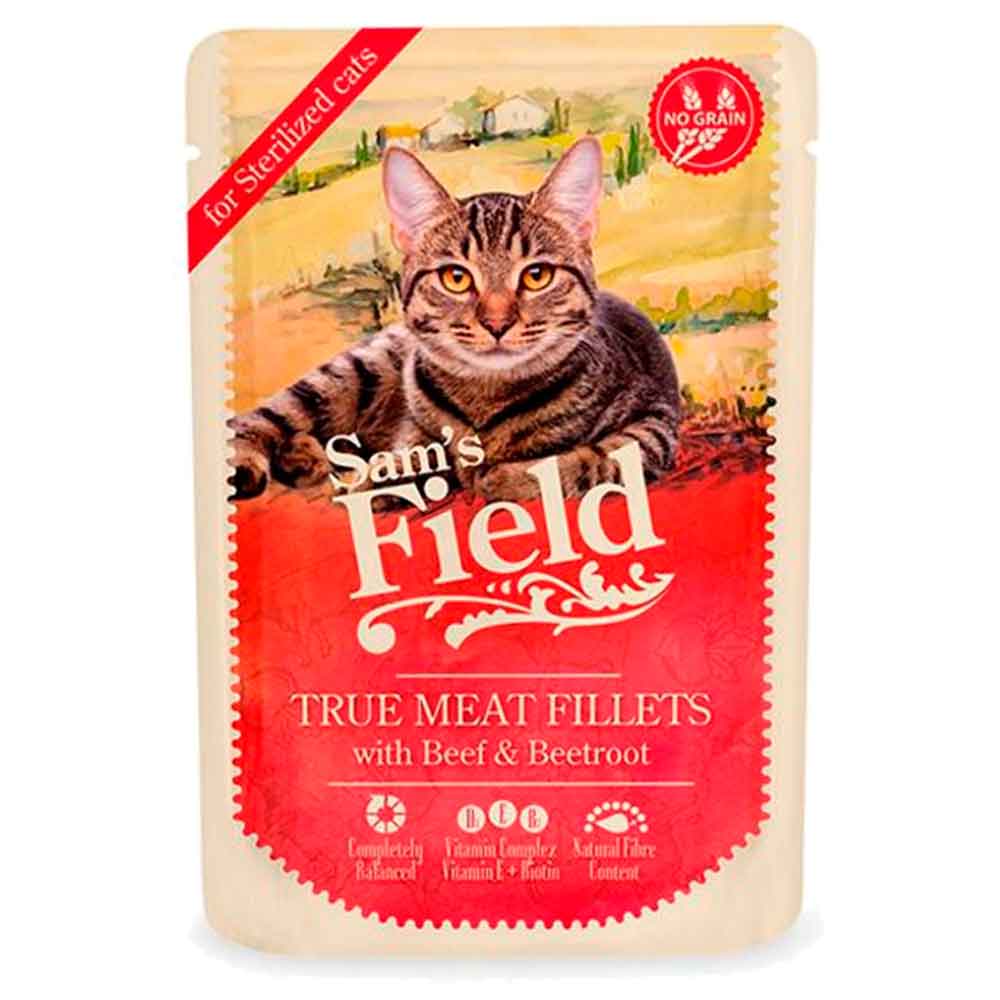 Sam's Field Sterilized Dana Etli Tahılsız Kısır Kedi Konservesi 85 Gr