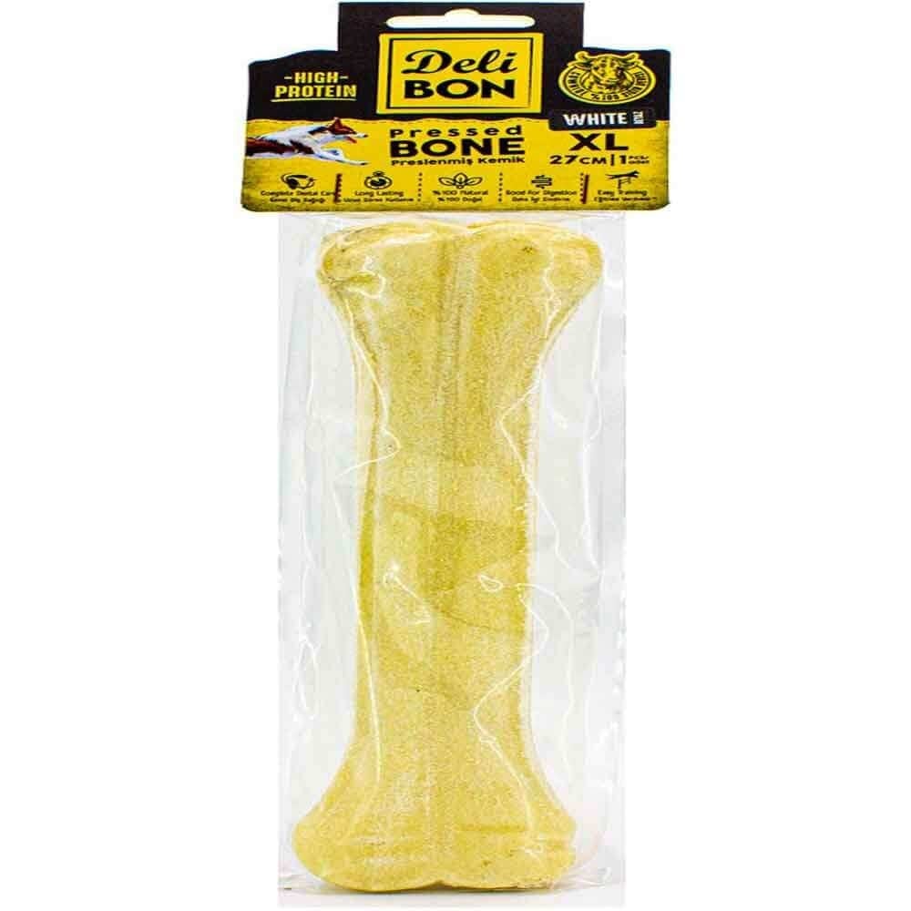 DeliBon Deri Press Köpek Kemik 27 Cm Beyaz 1 Ad