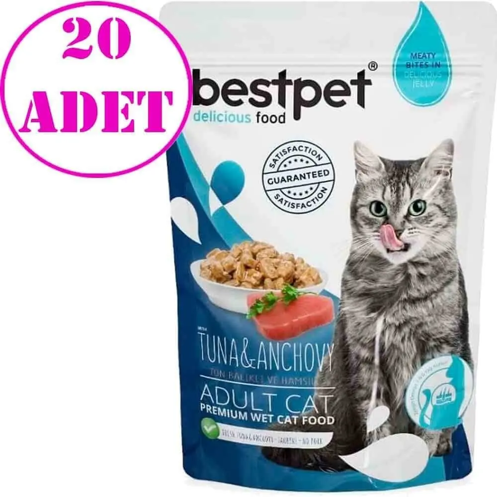 Best Pet Jelly Ton ve Hamsili Kedi Maması 85 Gr 20 AD