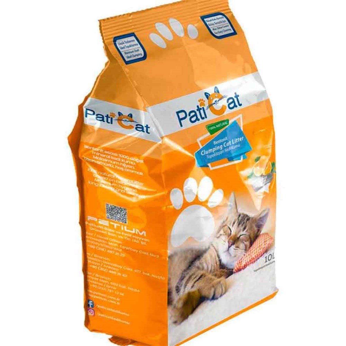 PatiCat Kedi Kumu Portakal Kokulu Doğal Kalın Taneli 10 Lt