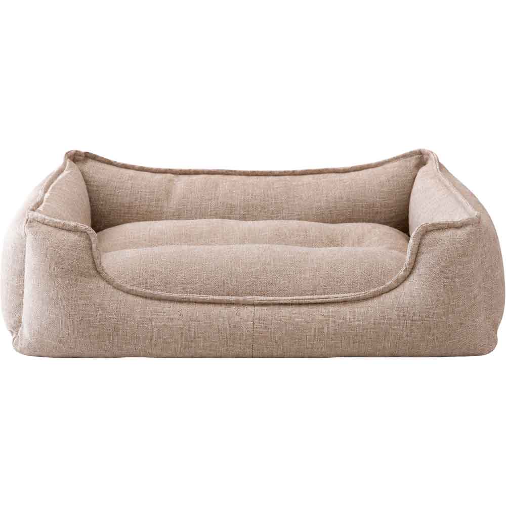 Pet Pretty Kedi Köpek İçin Koltuk Yatak Keten Bej 60x50x15 Cm