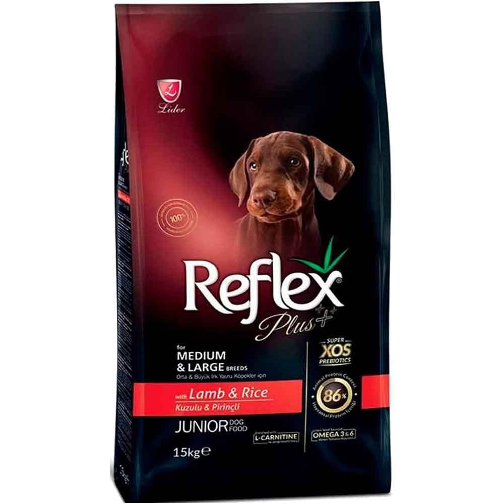 Reflex Plus Orta ve Büyük Irk Kuzulu Pirinçli Yavru Köpek Maması 15 Kg