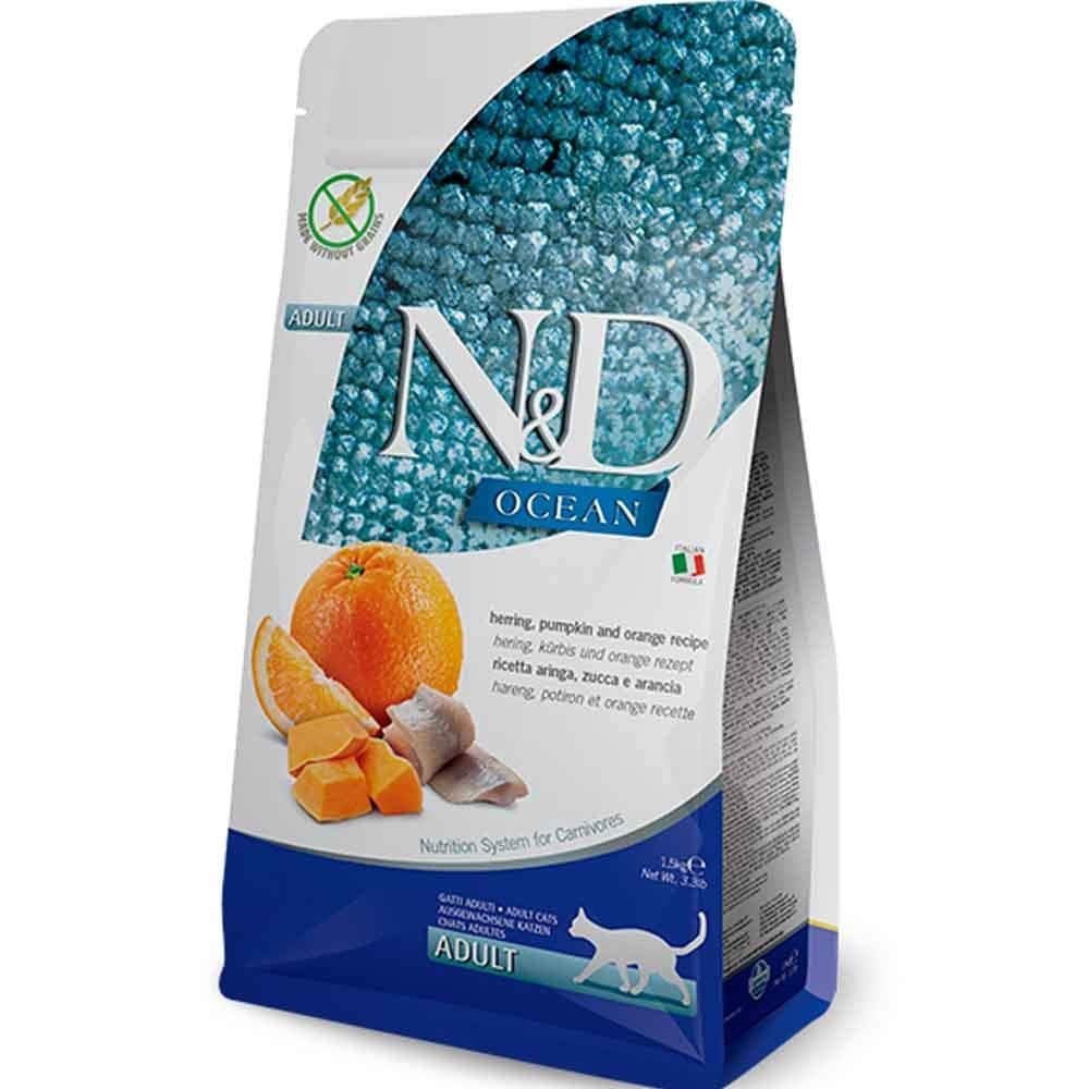 ND Ocean Tahılsız Ringa Portakal Kabaklı Kedi Maması 300 GR