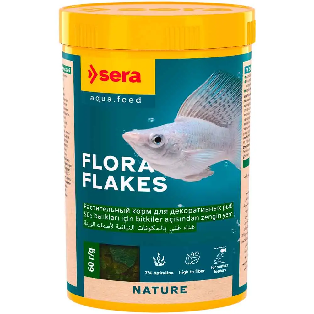 Sera Flora Nature Bitkisel Pul Balık Yemi 100 ml