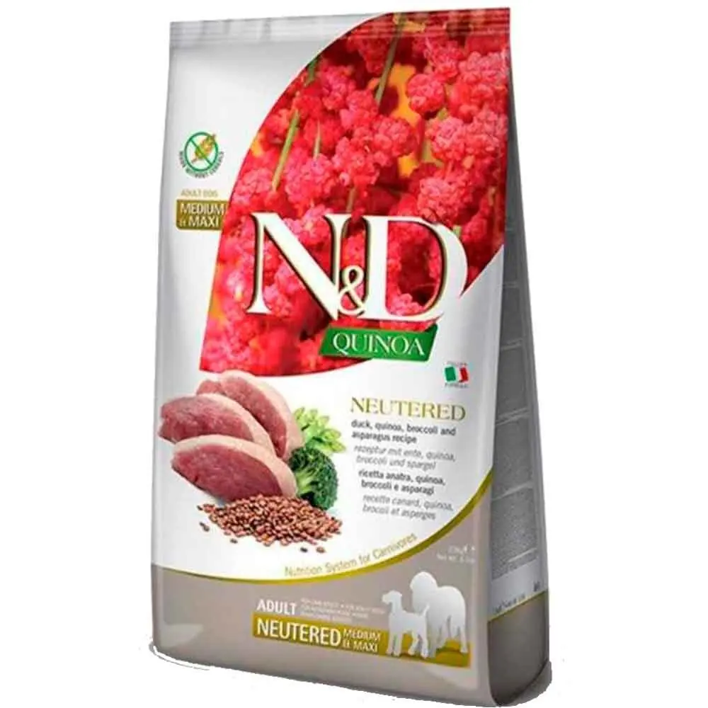 N&D Quinoa Kısırlaştırılmış Köpek Maması Ördek Etli Kinoalı Brokolili 2,5 Kg