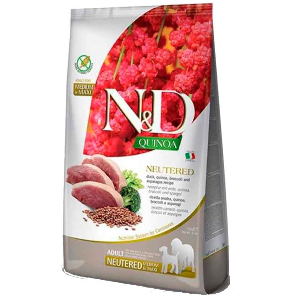 N&D Quinoa Kısırlaştırılmış Köpek Maması Ördek Etli Kinoalı Brokolili 2,5 Kg