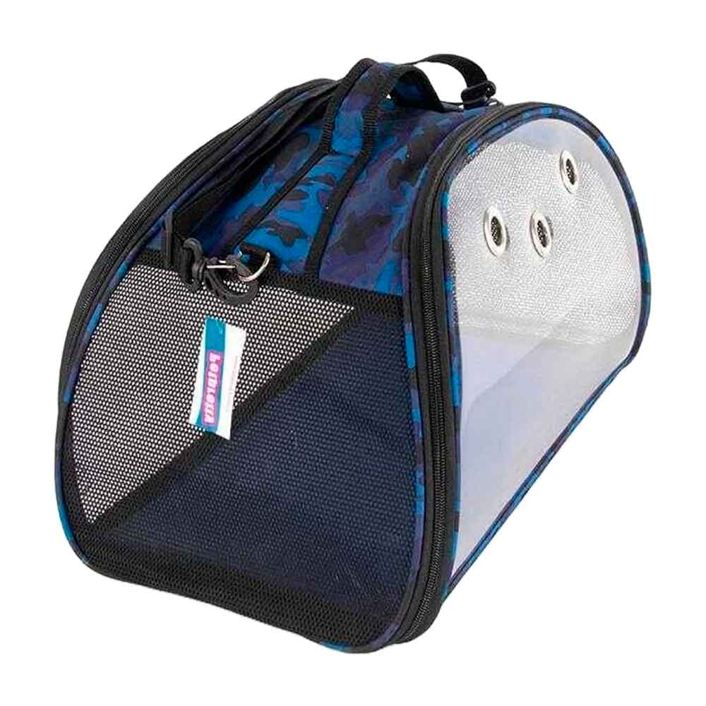 Pet Pretty Kedi Köpek İçin Şeffaf Mavi Kamuflaj Çanta 50x28x28 Cm