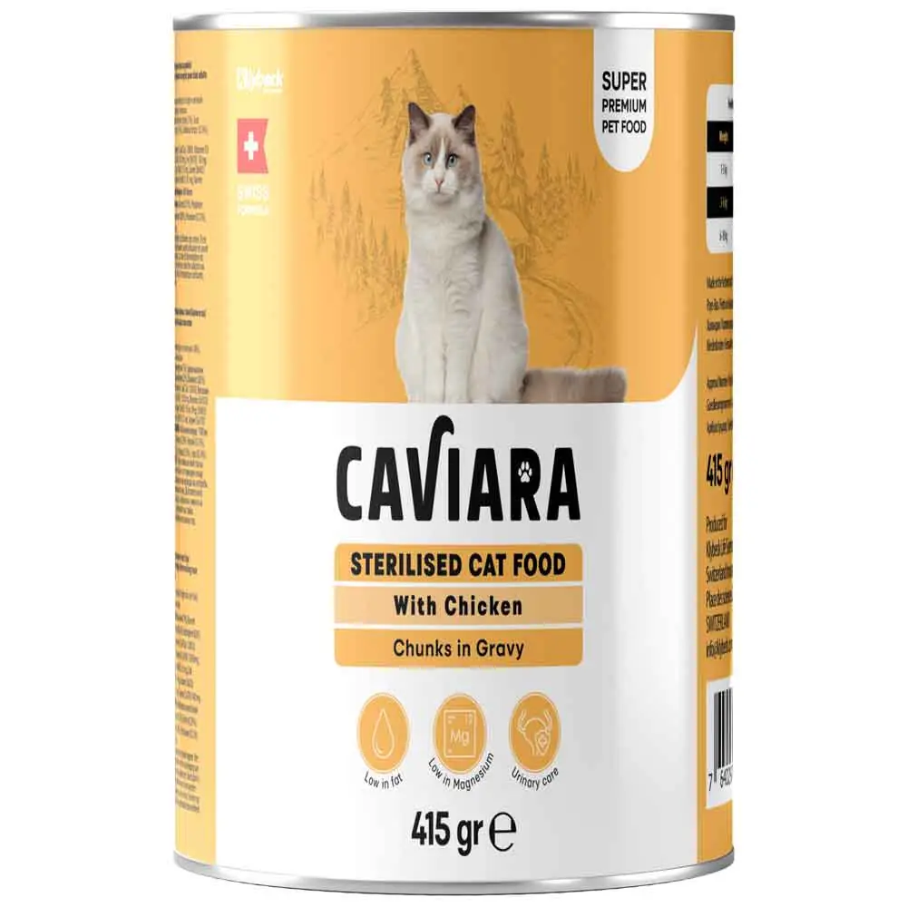 Caviara Kısır Kedi Konservesi Sos İçinde Et Parçacıklı Tavuklu 415 Gr