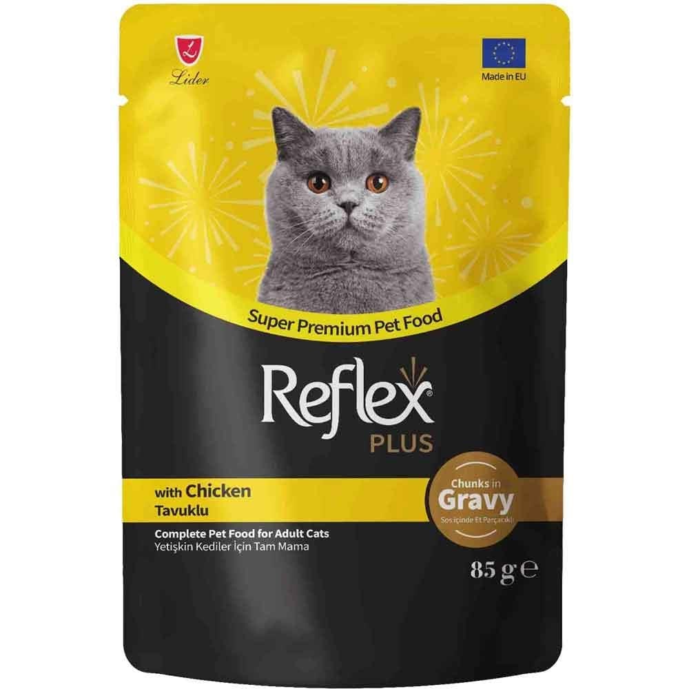 Reflex Plus Sos İçinde Et Parçacıklı Tavuklu Kedi Konservesi 85 Gr