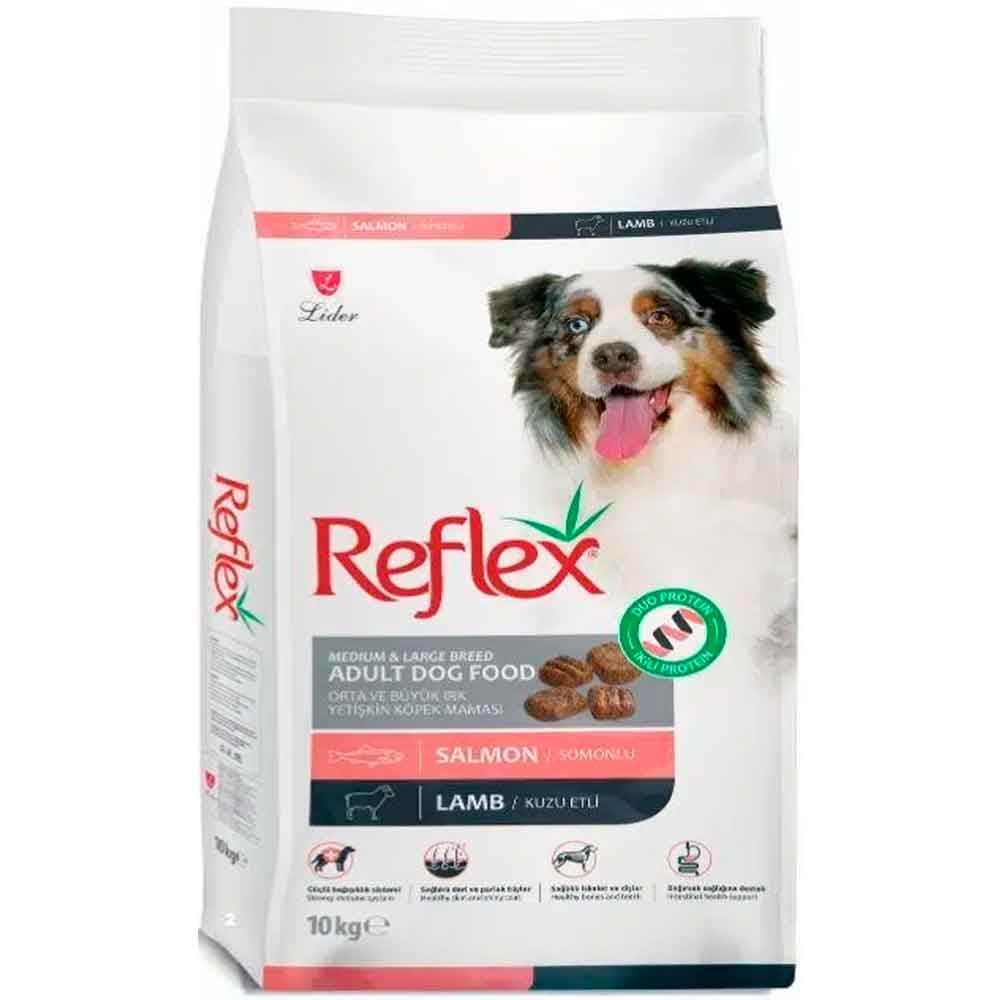 Reflex Duo Somonlu ve Kuzulu Orta ve Büyük Irk Köpek Maması 10 Kg