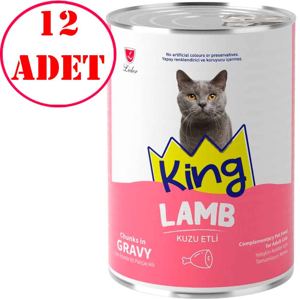 King Kedi Konservesi Kuzu Etli Sos İçerisinde Et Parçacıklı 400 Gr 12 AD