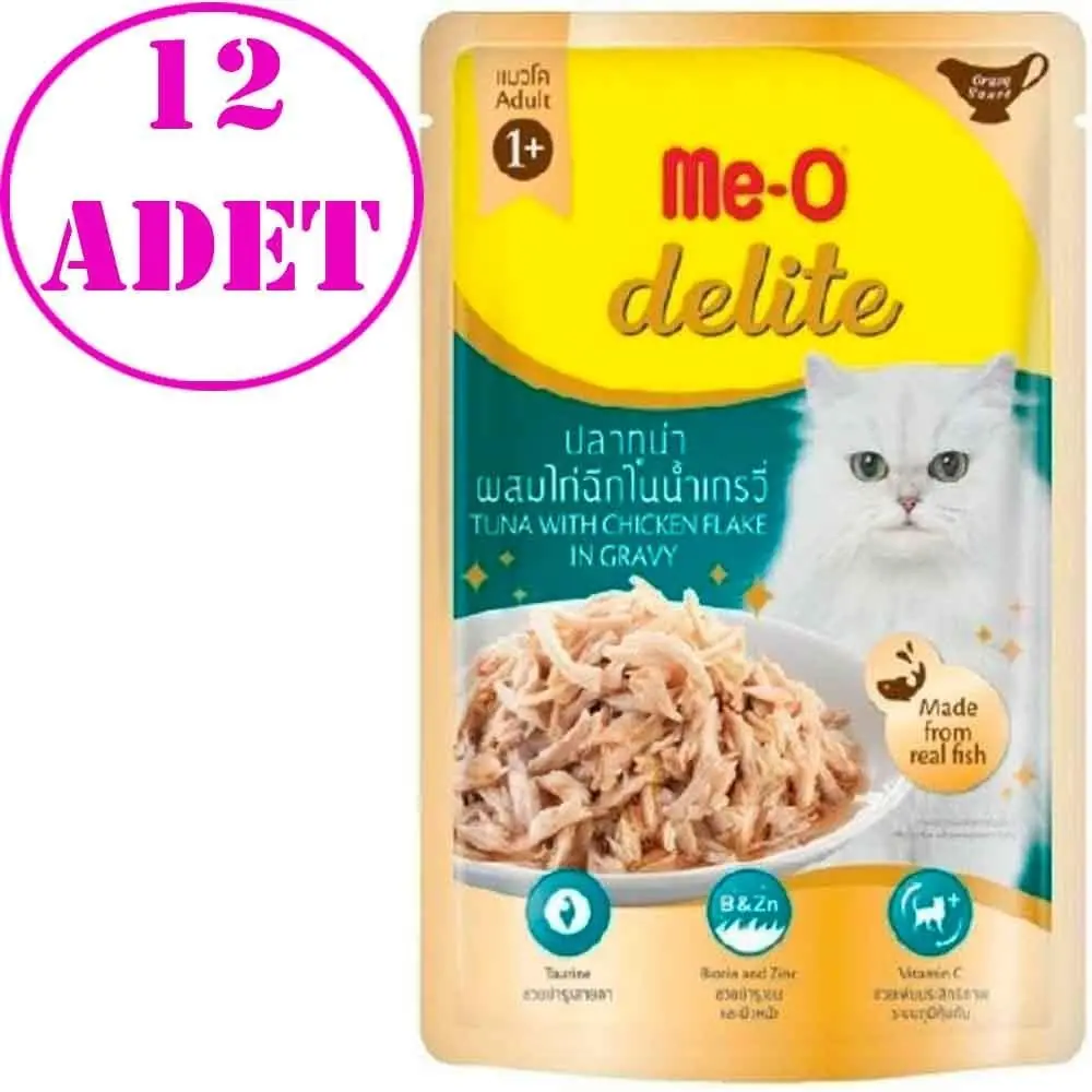 Me-O Delite Pouch Ton Balığı ve Tavuklu Kedi Konservesi 70 Gr 12 AD