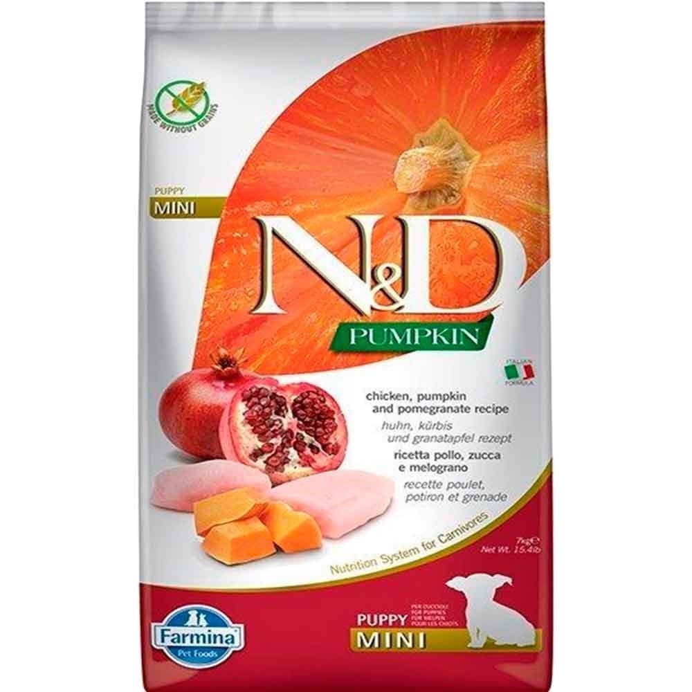 N&D Pumpkin Tahılsız Yavru Köpek Maması Tavuk Etli Bal Kabaklı ve Narlı Küçük Irk 7 Kg