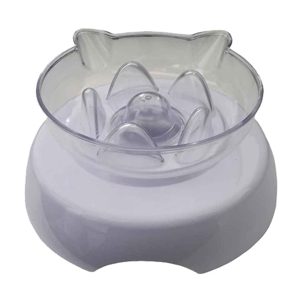 Kedi Ve Köpek Yavaş Besleme Su Ve Mama Kabı 250 ml Beyaz