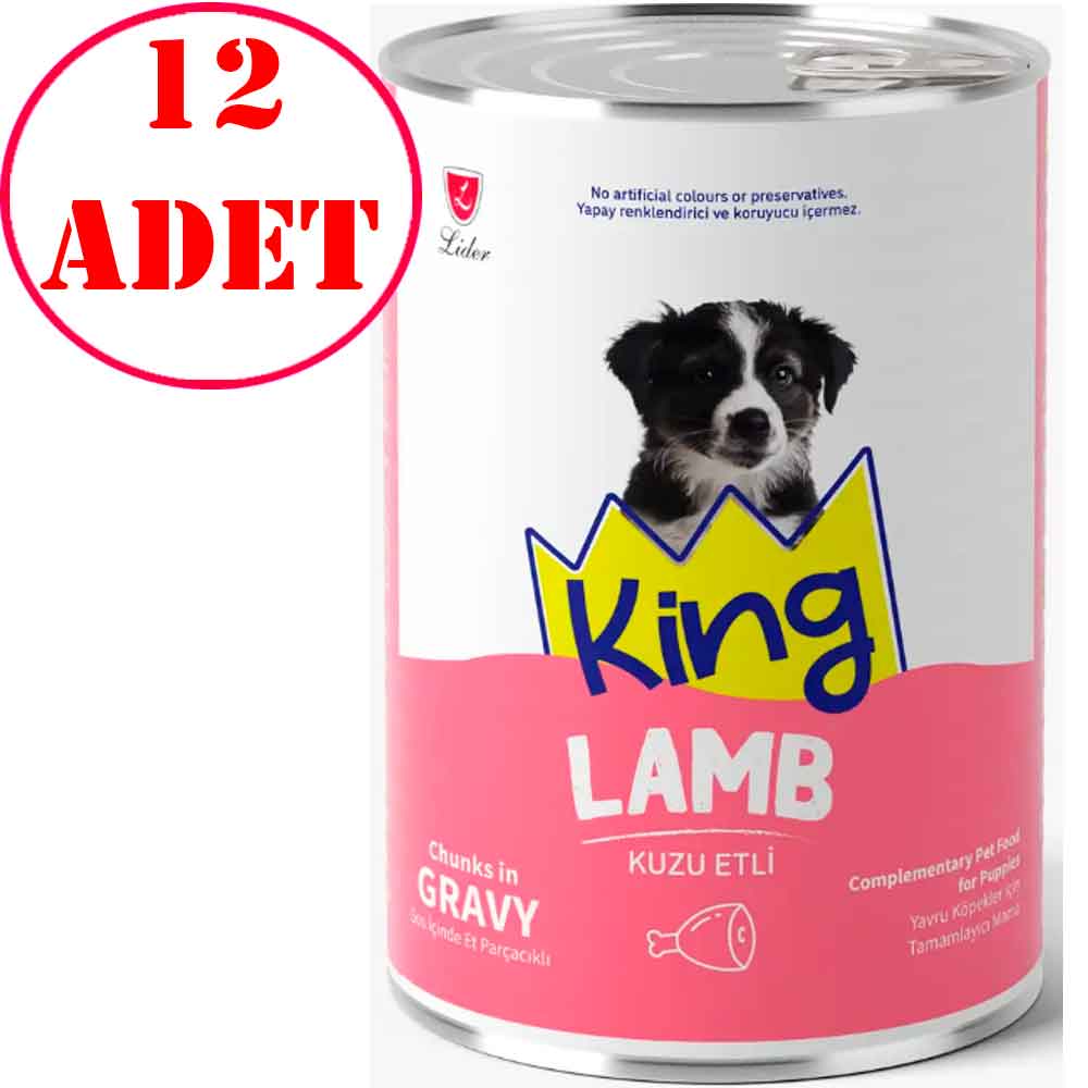 King Kuzu Etli Yavru Köpek Konservesi 400 Gr 12 AD