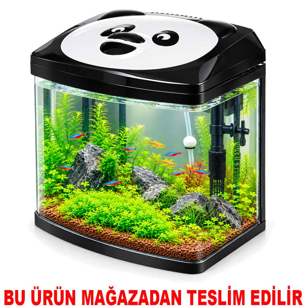 Makro Panda Akvaryum Siyah 38 x 26 x 45 Cm