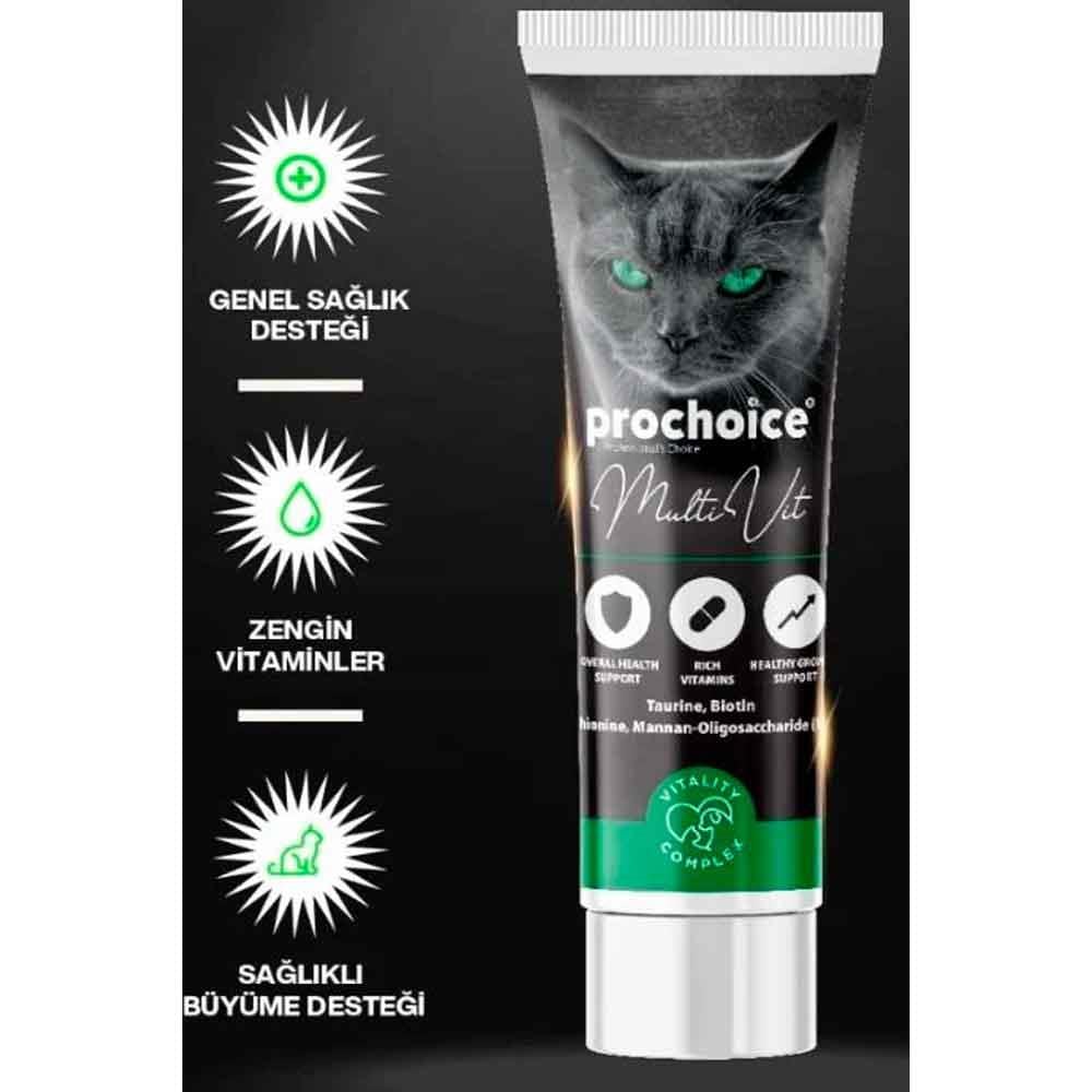 Prochoice Kediler İçin Taurinli Multi Vitaminli Malt Macunu 100 Ml