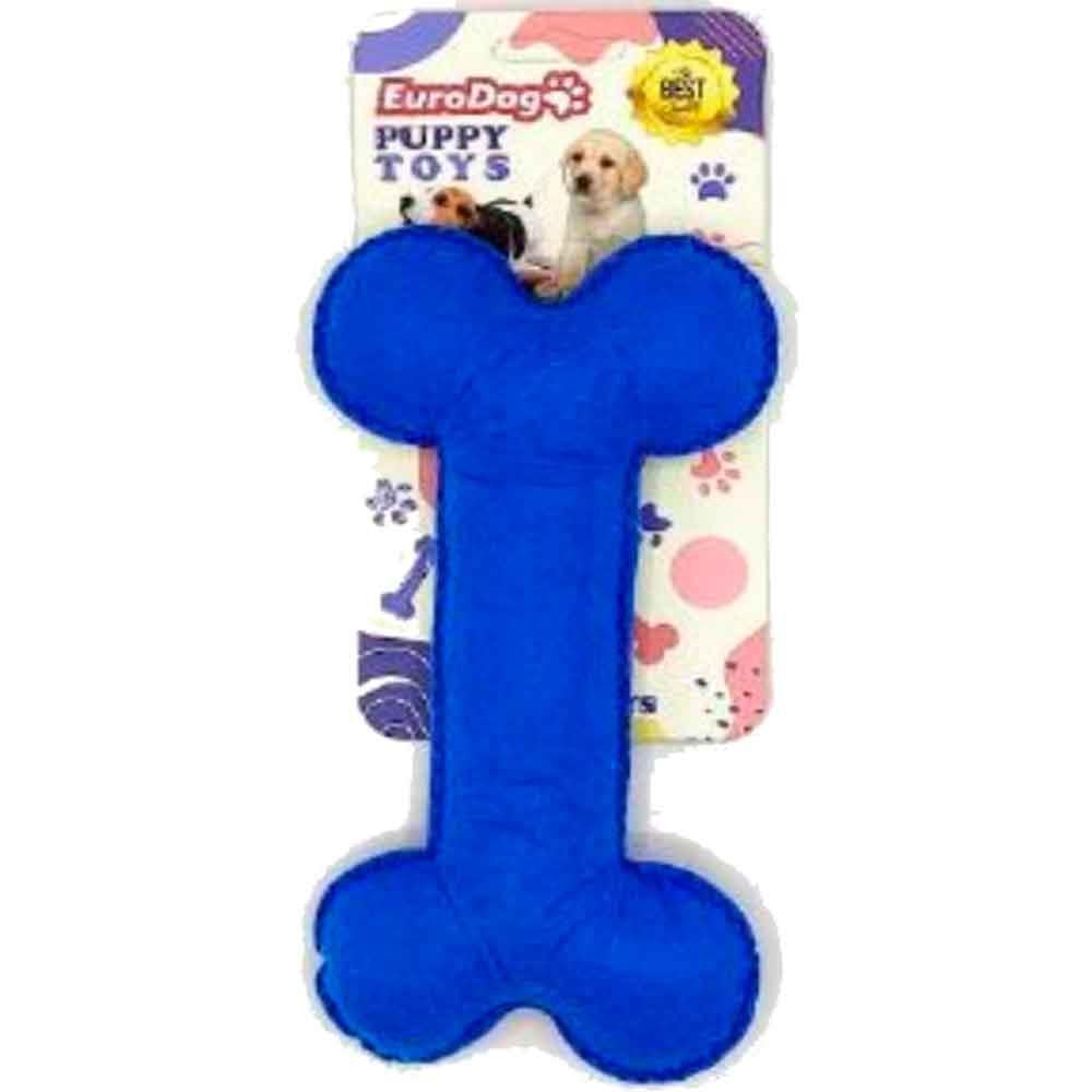 EuroDog Puppy Pet Toys Kumaş Kemik Köpek Oyuncağı Mavi