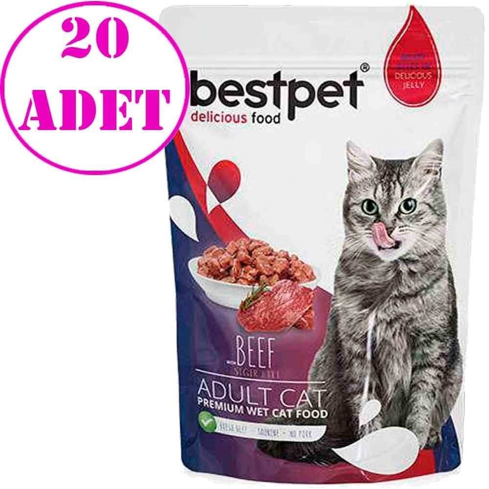 Bestpet Pouch Jelly Biftek Etli Kedi Yaş Maması 85 Gr 20 Ad