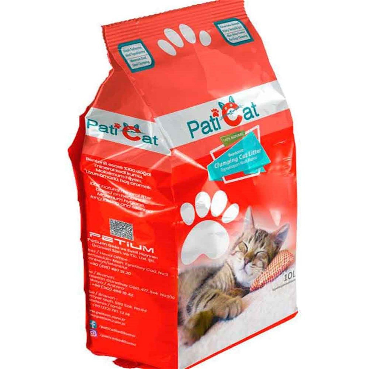 PatiCat Kedi Kumu Naturel Kokusuz Doğal Kalın Taneli 10 Lt