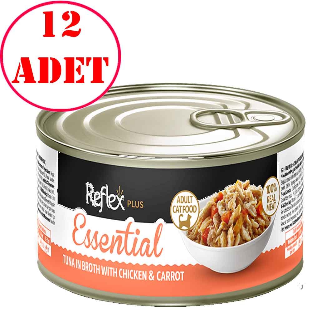 Reflex Plus Essential Tavuklu ve Ton Balıklı Yetişkin Kedi Konservesi 70 Gr 12 AD