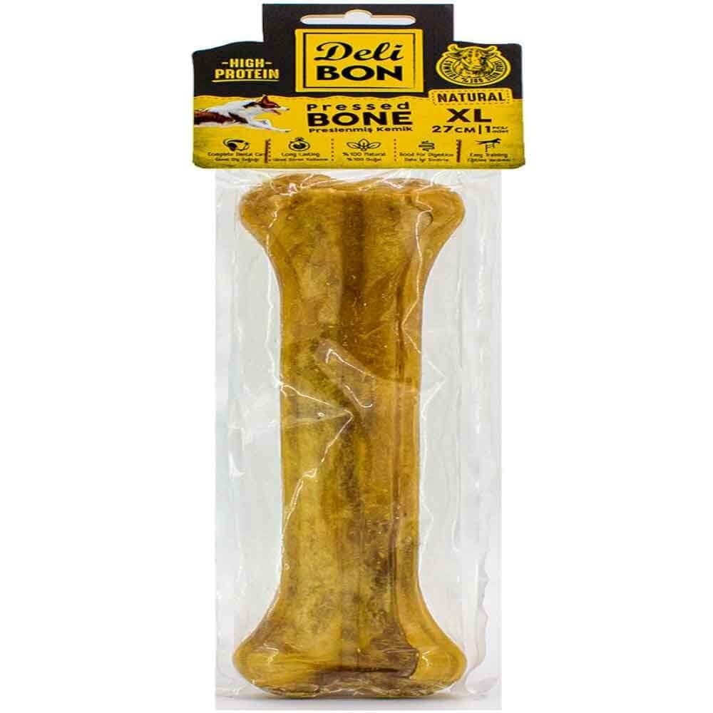 DeliBon Deri Press Köpek Kemik 27 Cm Natural 1 Ad