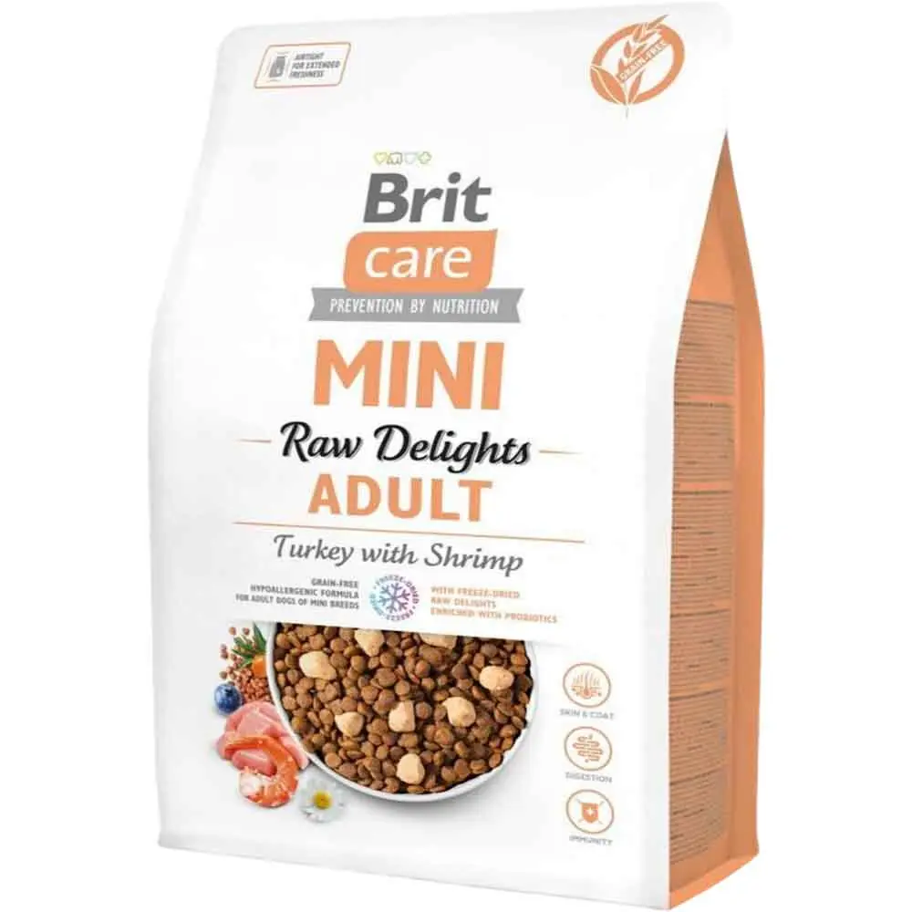 Brit Care Hipoalerjenik Raw Delights Hindili ve Karidesli Mini Irk Köpek Maması 2 Kg
