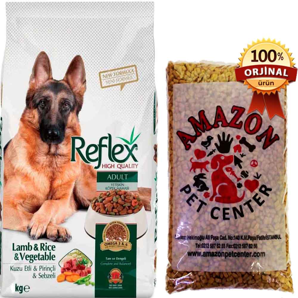 Reflex Kuzulu ve Sebzeli Yetişkin Köpek Maması Açık 1 Kg