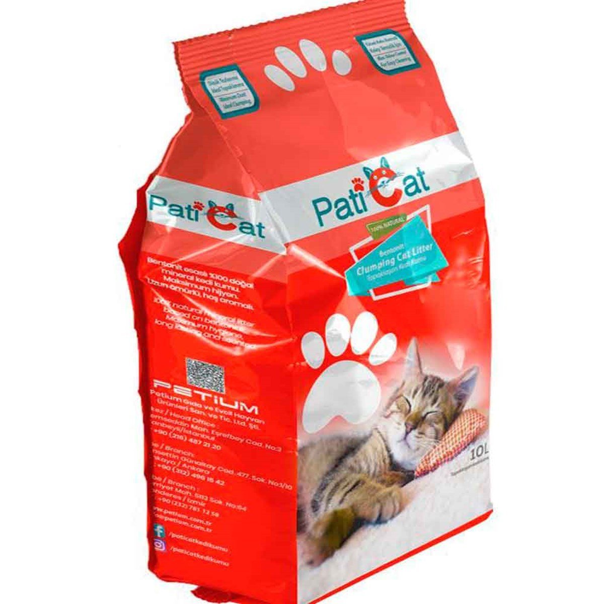 PatiCat Kedi Kumu Naturel Kokusuz Doğal İnce Taneli 10 Lt