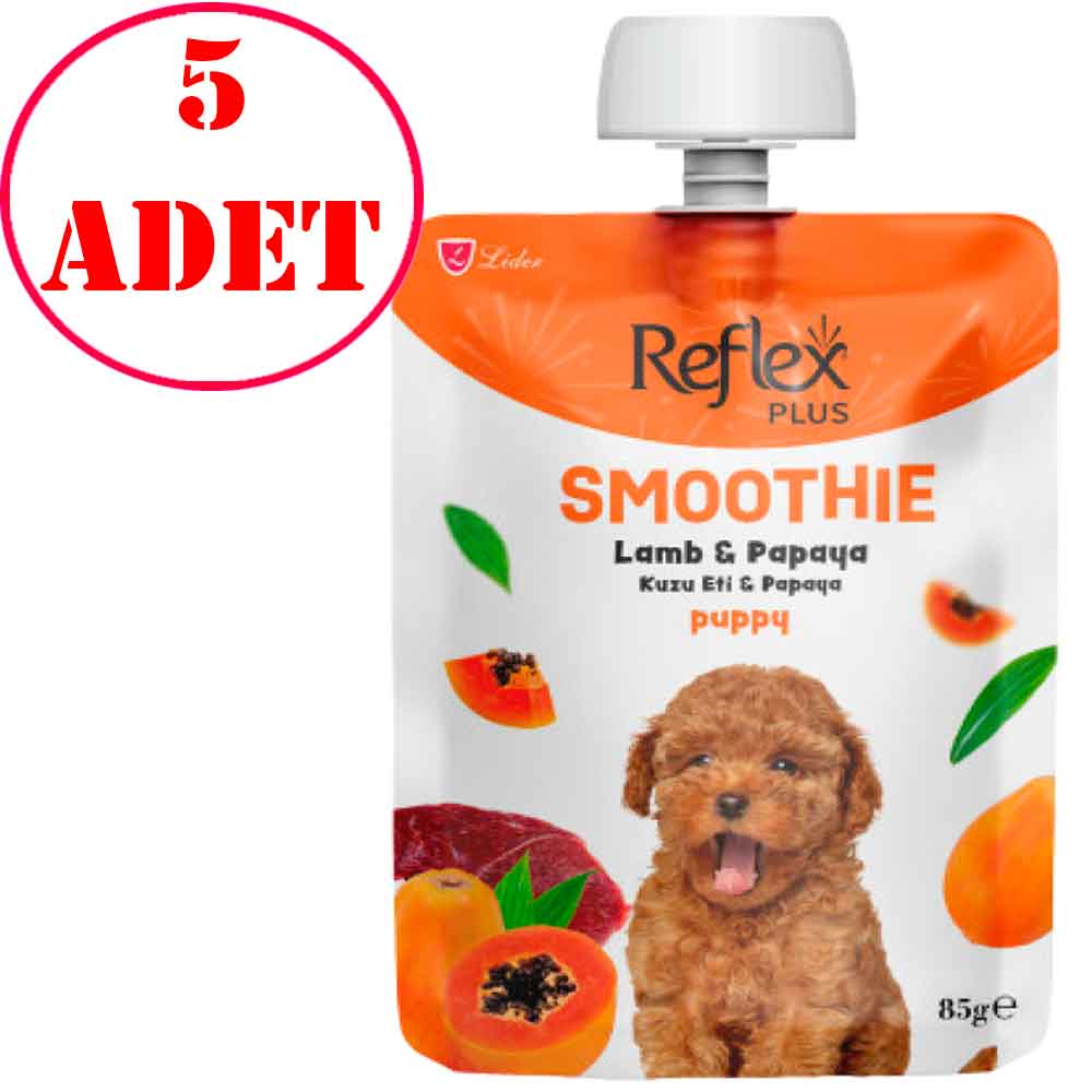 Reflex Plus Smoothie Kuzu Etli ve Papayalı Yavru Köpek Ödül Maması 85 Gr 5 AD