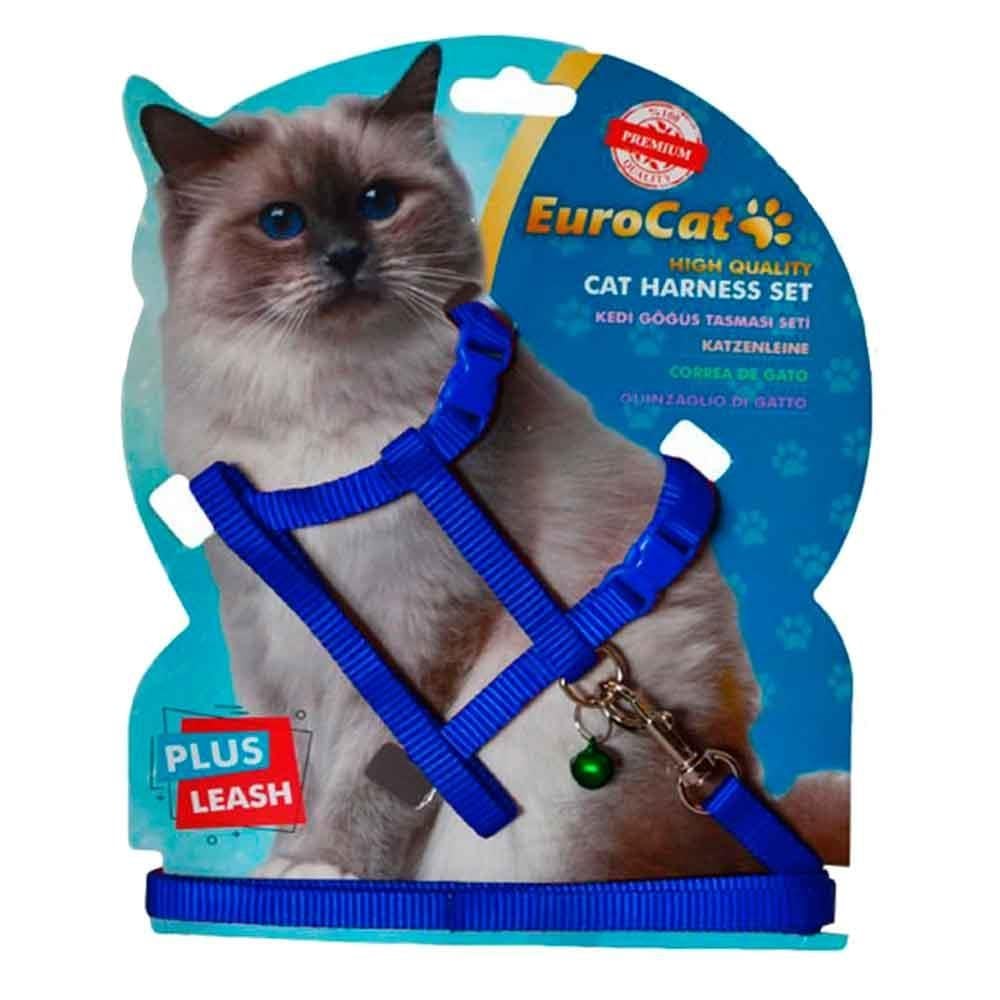 Eurocat Kedi Göğüs Tasma Seti Lacivert
