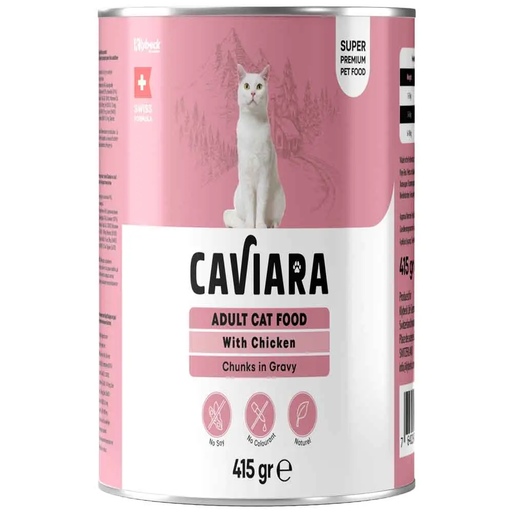 Caviara Kedi Konservesi Sos İçinde Et Parçacıklı Tavuklu 415 Gr