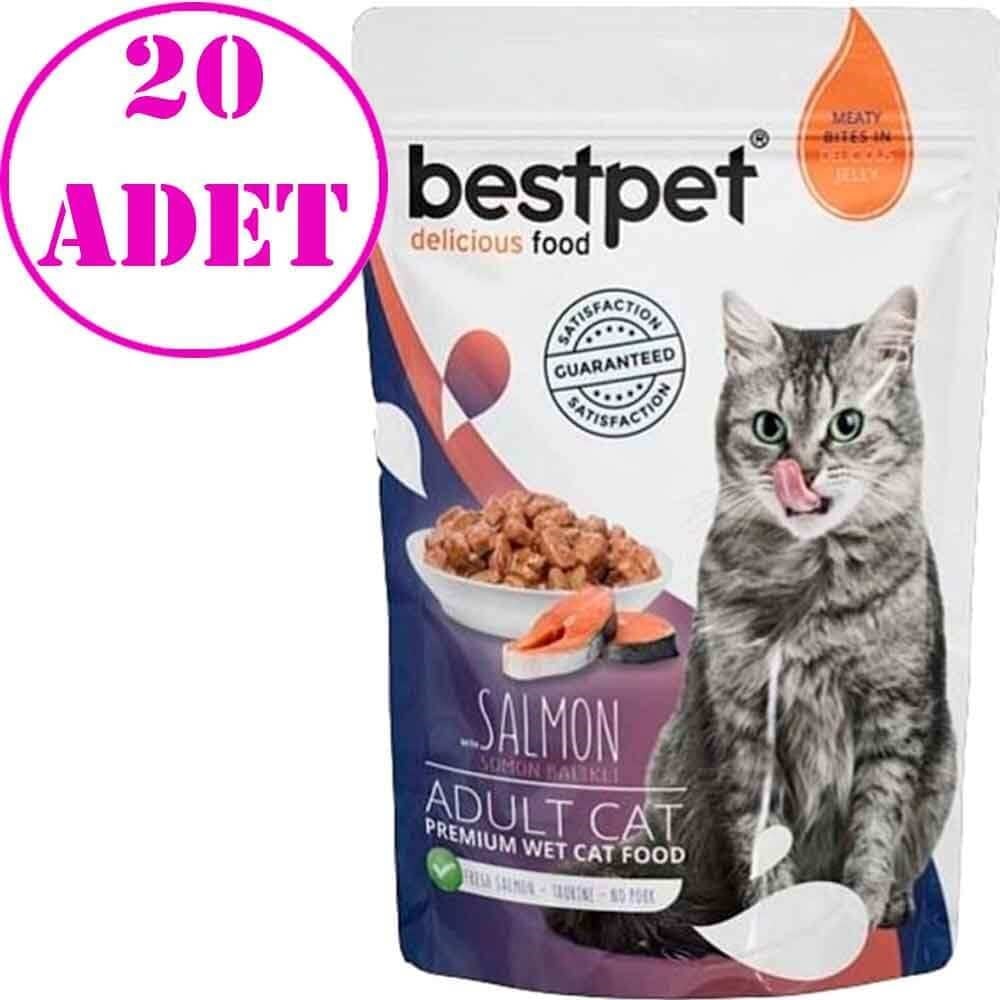 BestPet Adult Jelly Pouch Somonlu Kedi Maması 85 Gr 20 AD