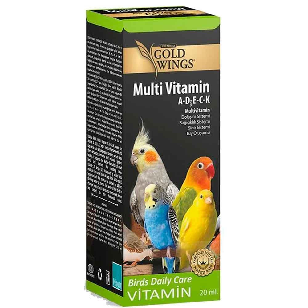 Goldwings Premium Multi Vitamin A-D3-E-C-K (Tüy Oluşum Destek) 20cc